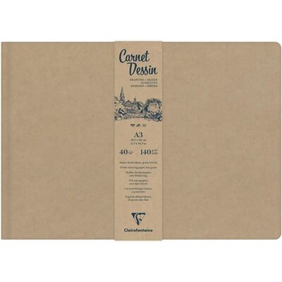 Clairefontaine Notizbuch - 40F - Anthrazit - Kraftcover - A4 Clairefontaine Notizbuch - 40F - Anthrazit - Kraftcover - A4