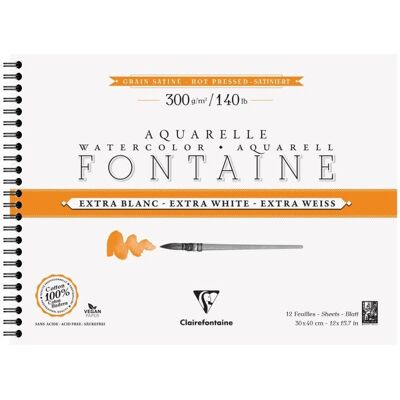 Clairefontaine - 976032C - 300g - 30x40cm - Bloc de papel para acuarela Clairefontaine - 976032C - 300g - 30x40cm - Bloc de papel para acuarela