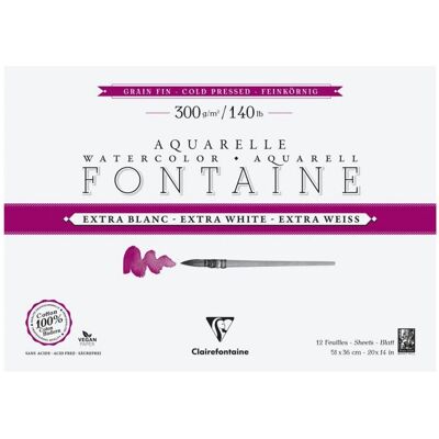 Clairefontaine - 976043C - Extra Blanco 100% Algodón - Pad Clairefontaine - 976043C - Extra Blanco 100% Algodón - Pad