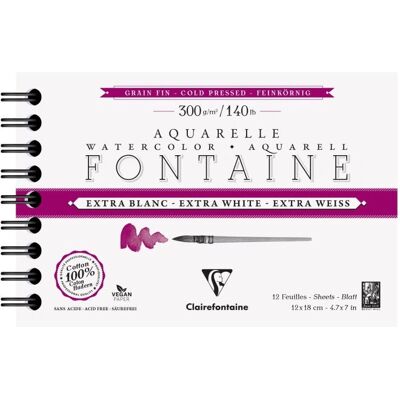 Clairefontaine 976049C konstnärspapperblock - Vit, 12 ark Clairefontaine 976049C konstnärspapperblock - Vit, 12 ark
