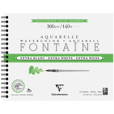 Clairefontaine 976091C Papel de Arte - 12 Hojas, Extra Blanc, 24x30cm - Bloc de papel de arte Clairefontaine 976091C Papel de Arte - 12 Hojas, Extra Blanc, 24x30cm - Bloc de papel de arte
