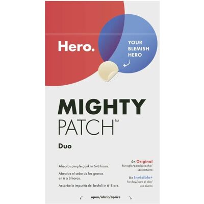 Hero Cosmetics Mighty Patch Duo - Cerotti contro l'acne - 12 pezzi Hero Cosmetics Mighty Patch Duo - Cerotti contro l'acne - 12 pezzi