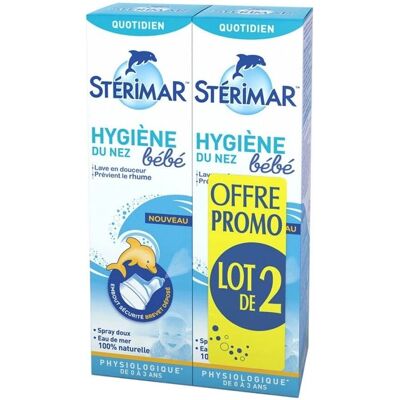 Sterimar Hygiène du Nez Bébé - 2x100ml - Publicité Sterimar Hygiène du Nez Bébé - 2x100ml - Publicité