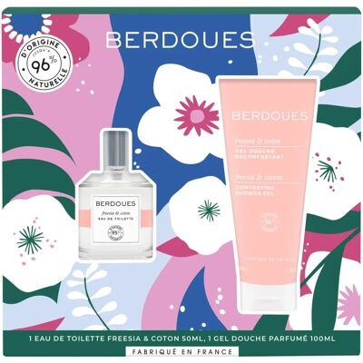 Coffret Berdoues Freesia & Coton - Eau de Toilette & Gel douche - Publicité Coffret Berdoues Freesia & Coton - Eau de Toilette & Gel douche - Publicité