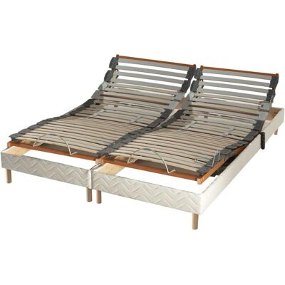 ID Literie Sommier Réglable - Relax Électrique, Tissu Blanc, 160x200 cm - Sommier - Publicité ID Literie Sommier Réglable - Relax Électrique, Tissu Blanc, 160x200 cm - Sommier - Publicité