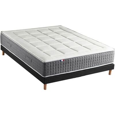 Id Literie - Ensemble Matelas et Sommier - 7 Zones Ressorts ensachés - 28/30cm - Noir - Publicité Id Literie - Ensemble Matelas et Sommier - 7 Zones Ressorts ensachés - 28/30cm - Noir - Publicité