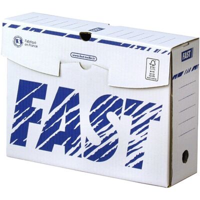 Boîte d'archives Fast 250 x 330 mm - 100 mm dos - Publicité Boîte d'archives Fast 250 x 330 mm - 100 mm dos - Publicité