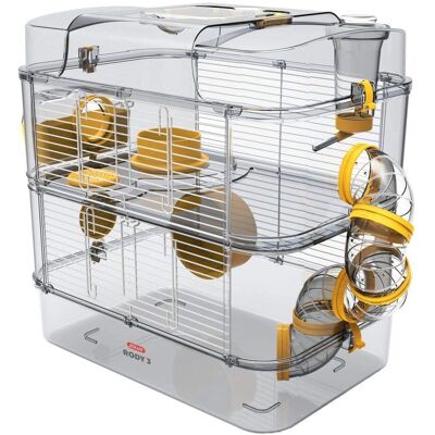 Zolux Rody3 duo - Gele plastic kooi voor hamsters & muizen Zolux Rody3 duo - Gele plastic kooi voor hamsters & muizen