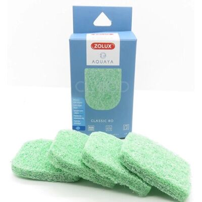 Filtro per acquario Zolux Classic 80 - Schiuma di fosfato - 4 pz Filtro per acquario Zolux Classic 80 - Schiuma di fosfato - 4 pz
