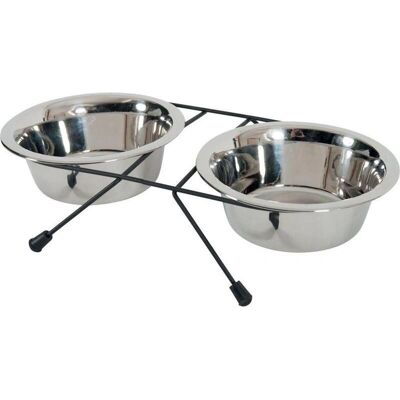 Zolux - 2-Bowl Set - 700 ml - Metallständer - Futterschale Zolux - 2-Bowl Set - 700 ml - Metallständer - Futterschale