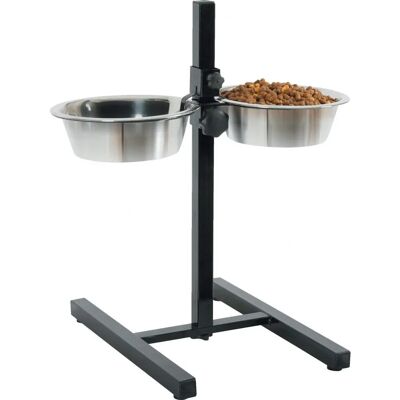 Zolux - Verstellbarer Hundefutterspender - Edelstahl-Schalen - 1,5 L Zolux - Verstellbarer Hundefutterspender - Edelstahl-Schalen - 1,5 L