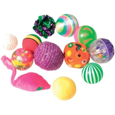 Zolux Katzen-Spielzeug Set 12 Bunte Bälle Zolux Katzen-Spielzeug Set 12 Bunte Bälle
