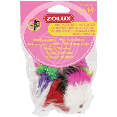 Zolux Macska Játék - Alap Modell - 3 Tollas Egér Zolux Macska Játék - Alap Modell - 3 Tollas Egér