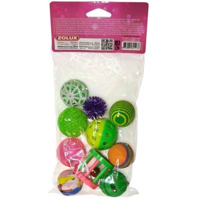 Zolux Katzenspielzeug - Set mit 10 bunten Bällen 4cm Zolux Katzenspielzeug - Set mit 10 bunten Bällen 4cm
