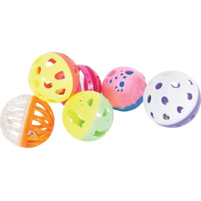 Zolux Katten speelgoed - Set van 10 gekleurde balletjes 4cm Zolux Katten speelgoed - Set van 10 gekleurde balletjes 4cm