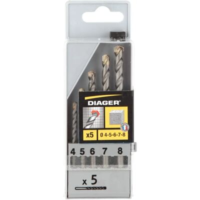 Set di punte per calcestruzzo Diager 251C - Durevole e Certificato Set di punte per calcestruzzo Diager 251C - Durevole e Certificato