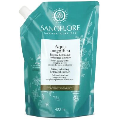Rechargement écologique Sanoflore Aqua Magnifica - Lotion tonique pour peau sensible - Publicité Rechargement écologique Sanoflore Aqua Magnifica - Lotion tonique pour peau sensible - Publicité