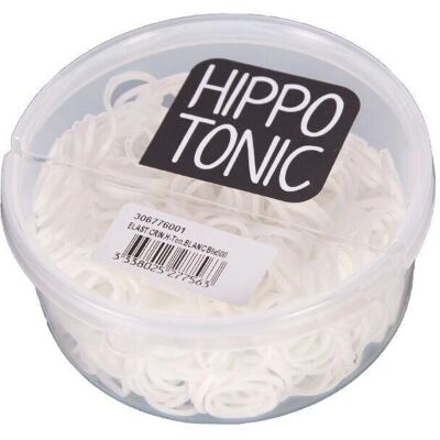 HIPPOTONIC Haargummis - Weiß - Gummibänderbox mit transparentem PVC-Deckel - Haaraccessoires HIPPOTONIC Haargummis - Weiß - Gummibänderbox mit transparentem PVC-Deckel - Haaraccessoires