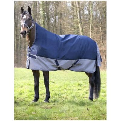 Equitheme Tyrex 600 D Abschwitzdecke Hochkragen Navy/Grau - Turnout Blanket Equitheme Tyrex 600 D Abschwitzdecke Hochkragen Navy/Grau - Turnout Blanket