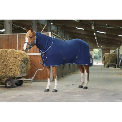 Riding World Navy/Sky Blue Polar Fleece Combo - Horse Equipment - Publicité Riding World Navy/Sky Blue Polar Fleece Combo - Horse Equipment - Publicité