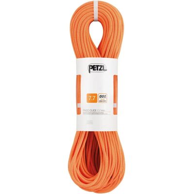 Corde d'escalade Petzl Orange 7,7 mm - Technique UIAA Dry - Publicité Corde d'escalade Petzl Orange 7,7 mm - Technique UIAA Dry - Publicité