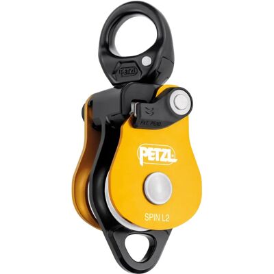 Petzl Gele Spin L2 Dubbele Katrol voor Redding & Klimmen Petzl Gele Spin L2 Dubbele Katrol voor Redding & Klimmen