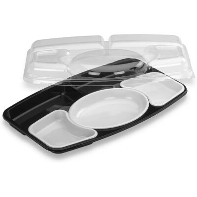 CSJ Emballages 15 Plateaux Repas 5 Compartiments - Plateaux repas CSJ Emballages 15 Plateaux Repas 5 Compartiments - Plateaux repas