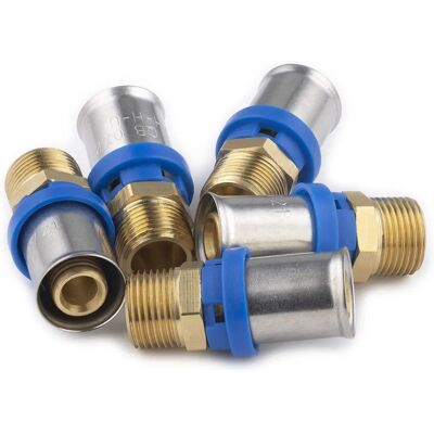 Noyon & Thiebault - Raccordo multilayer a pressare M12x17 Ø16 - Confezione da 5 raccordi Noyon & Thiebault - Raccordo multilayer a pressare M12x17 Ø16 - Confezione da 5 raccordi