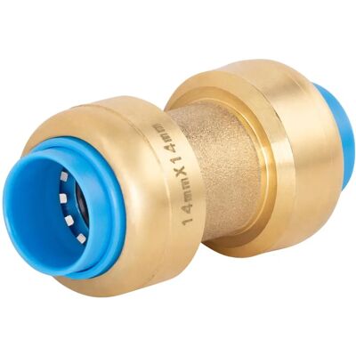 QUICK PLOMBERIE 82929343 14 mm laiton connecteur droit Connector - Publicité QUICK PLOMBERIE 82929343 14 mm laiton connecteur droit Connector - Publicité