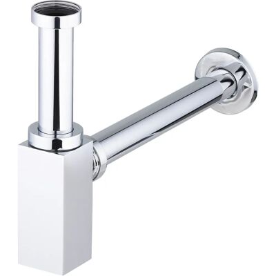Noyon & Thiebault Sifón cuadrado de lavabo en latón cromado Noyon & Thiebault Sifón cuadrado de lavabo en latón cromado