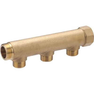 Collecteur en laiton Noyon & Thiebault - 3 sorties, espacement 50mm Collecteur en laiton Noyon & Thiebault - 3 sorties, espacement 50mm