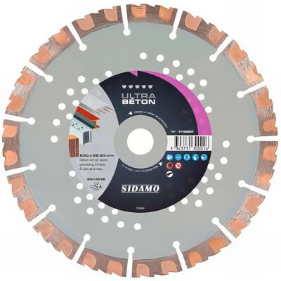 Sidamo - ULTRA BÉTON - 125mm - 22.23mm - Disque diamant - Publicité Sidamo - ULTRA BÉTON - 125mm - 22.23mm - Disque diamant - Publicité