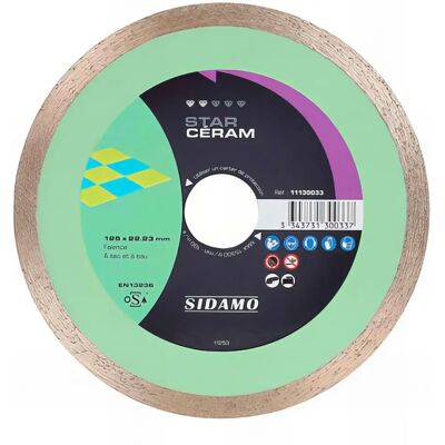 Sidamo D.125x22,23xh 7mm - Disque diamant - Publicité Sidamo D.125x22,23xh 7mm - Disque diamant - Publicité