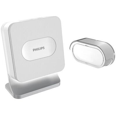 Kit de Sonnette Sans Fil Philips - Portée 300m, 4 sonneries, IP65 - Publicité Kit de Sonnette Sans Fil Philips - Portée 300m, 4 sonneries, IP65 - Publicité