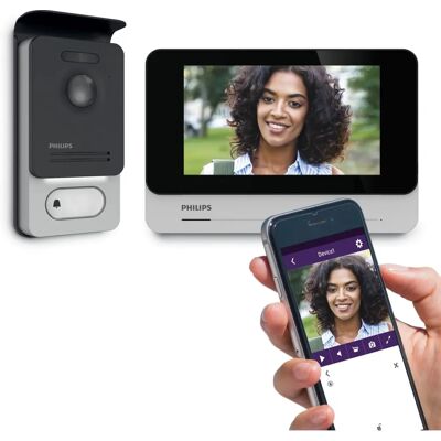 Philips 531036 - Videodörrtelefon - Wi-Fi, 7" Skärm, Metall Philips 531036 - Videodörrtelefon - Wi-Fi, 7" Skärm, Metall