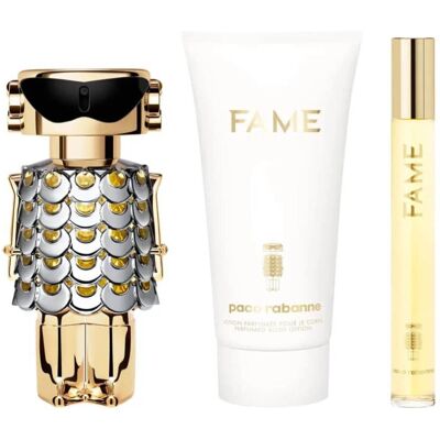 Paco Rabanne Fame -lahjasetti (EdP 80ml + BL 100ml + EdP 10ml) Paco Rabanne Fame -lahjasetti (EdP 80ml + BL 100ml + EdP 10ml)