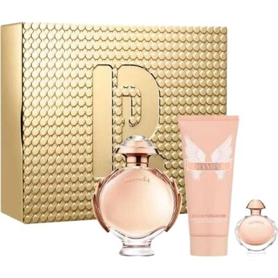 Paco Rabanne Olympéa Perfume Set - 80ml Eau De Parfum, Lotion, Mini Paco Rabanne Olympéa Perfume Set - 80ml Eau De Parfum, Lotion, Mini