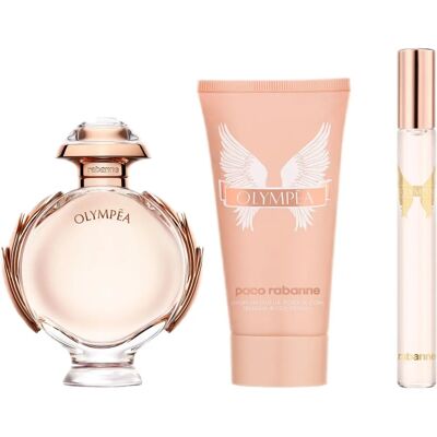 Rabanne Olympéa Eau de Parfum - 50/80ml, Body Lotion - 75/100ml, Reisespray - 10ml Geschenkset Rabanne Olympéa Eau de Parfum - 50/80ml, Body Lotion - 75/100ml, Reisespray - 10ml Geschenkset