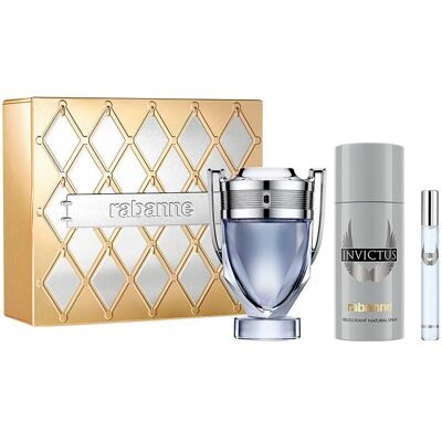 Obudowa Rabanne Invictus - Zestaw prezentowy 3 sztuki z Eau de Toilette Obudowa Rabanne Invictus - Zestaw prezentowy 3 sztuki z Eau de Toilette
