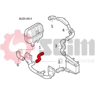 Seim Audi A4 Turbo Intercooler Hose - intercooler hose Seim Audi A4 Turbo Intercooler Hose - intercooler hose
