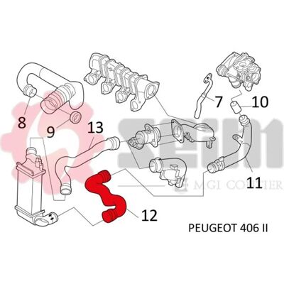 SEIM 981504 Intercooler-rör - för Peugeot 406 Sedan, Break SEIM 981504 Intercooler-rör - för Peugeot 406 Sedan, Break