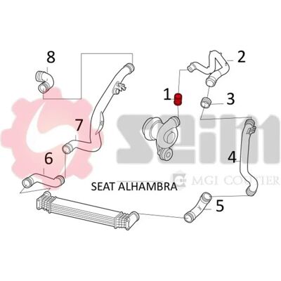 Seim VW Sharan 981585 Țeava Intercooler - Sistem Turbo Seim VW Sharan 981585 Țeava Intercooler - Sistem Turbo