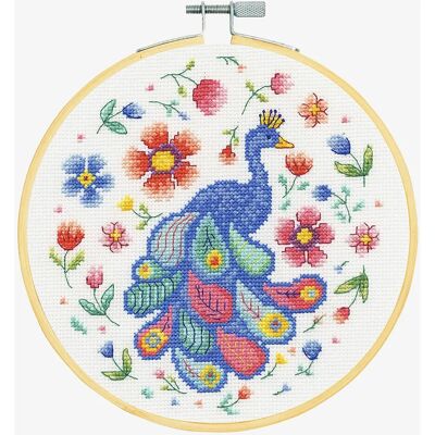 DMC Pfau und Blumen Kreuzstich Set - Kreuzstich Set DMC Pfau und Blumen Kreuzstich Set - Kreuzstich Set