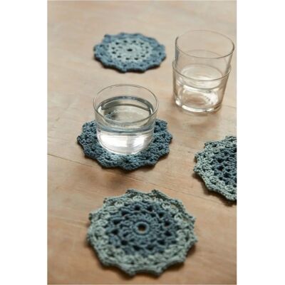 DMC Marque Sous-verres en Crochet - Bleu - Jouet d'artisanat - Publicité DMC Marque Sous-verres en Crochet - Bleu - Jouet d'artisanat - Publicité