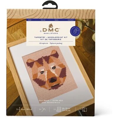 DMC Quail Studio Geometric Bear Cross-Stitch Kit - Easy DMC Quail Studio Geometric Bear Cross-Stitch Kit - Easy