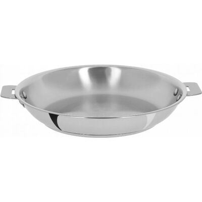 Cristel P28QMP Poêle Polyvalente - Inox, 28cm, Compatible Four - Publicité Cristel P28QMP Poêle Polyvalente - Inox, 28cm, Compatible Four - Publicité