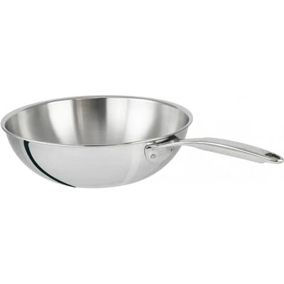 Wok en acier inoxydable Cristel 32cm - Compatible induction - Publicité Wok en acier inoxydable Cristel 32cm - Compatible induction - Publicité