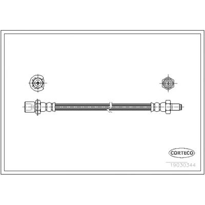 CORTECO 19030344 Fleksibel bremse slange til Toyota Land Cruiser Prado 70/60 CORTECO 19030344 Fleksibel bremse slange til Toyota Land Cruiser Prado 70/60