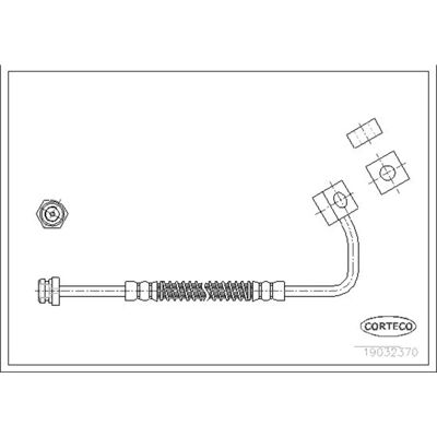 Corteco 19032370 Bremse slange - Venstre foran Corteco 19032370 Bremse slange - Venstre foran