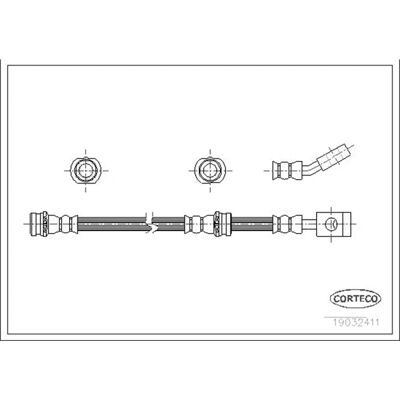 Corteco 19032411 Frambremse slange - Bremsedel Corteco 19032411 Frambremse slange - Bremsedel